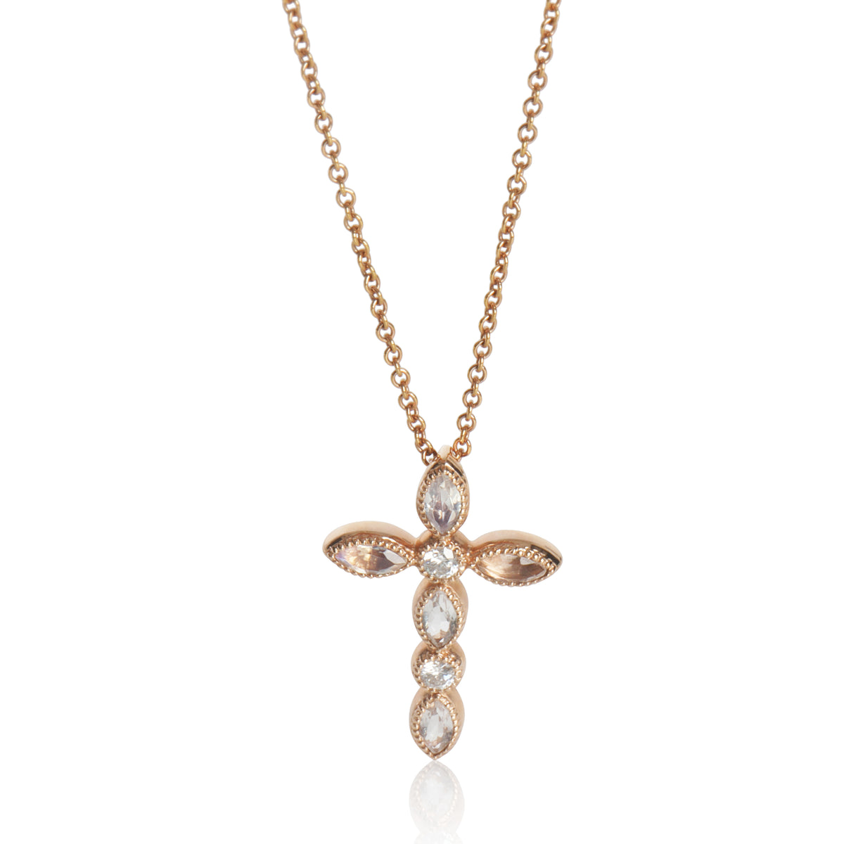 Rose Gold Moonstone and Diamond Pendant