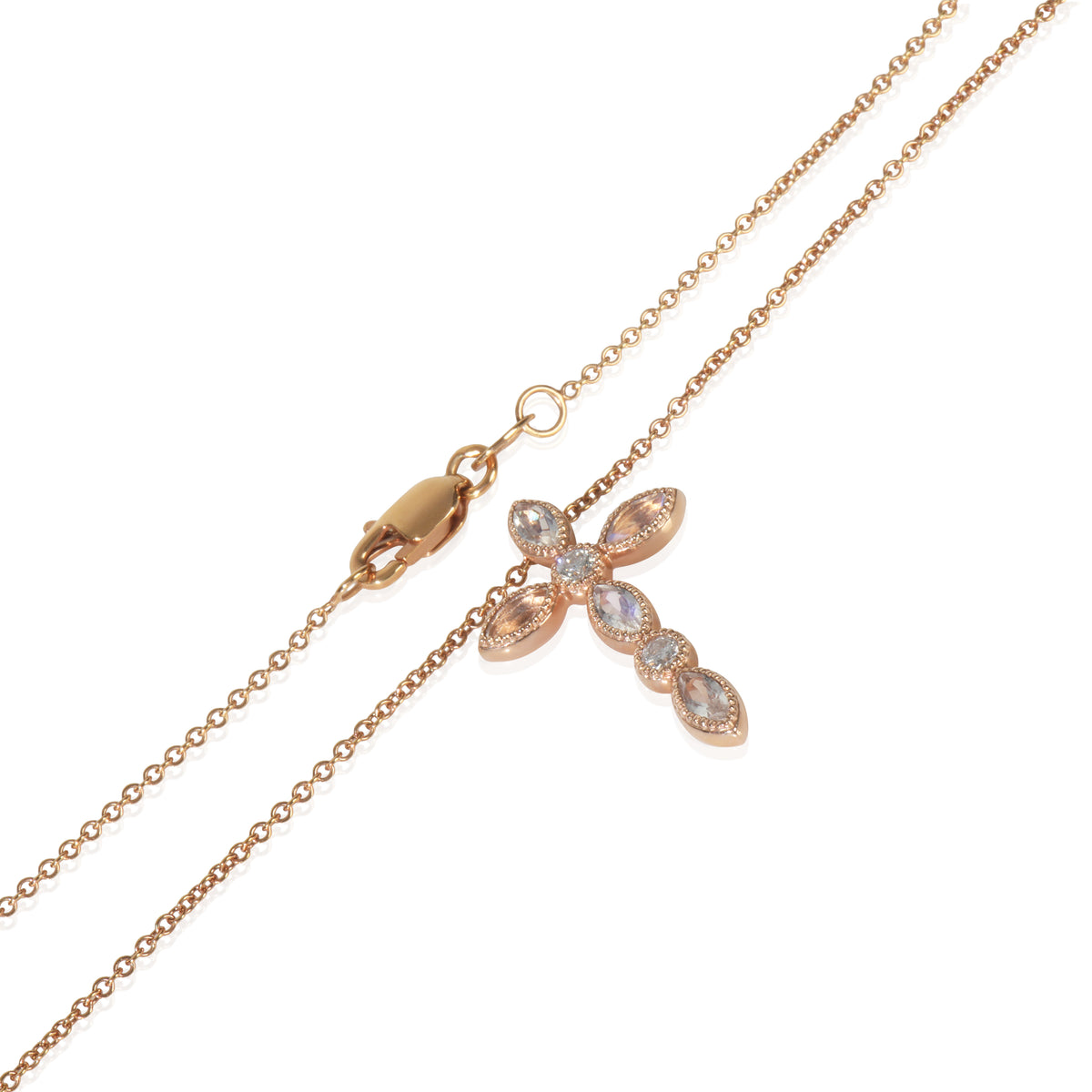 Rose Gold Moonstone and Diamond Pendant