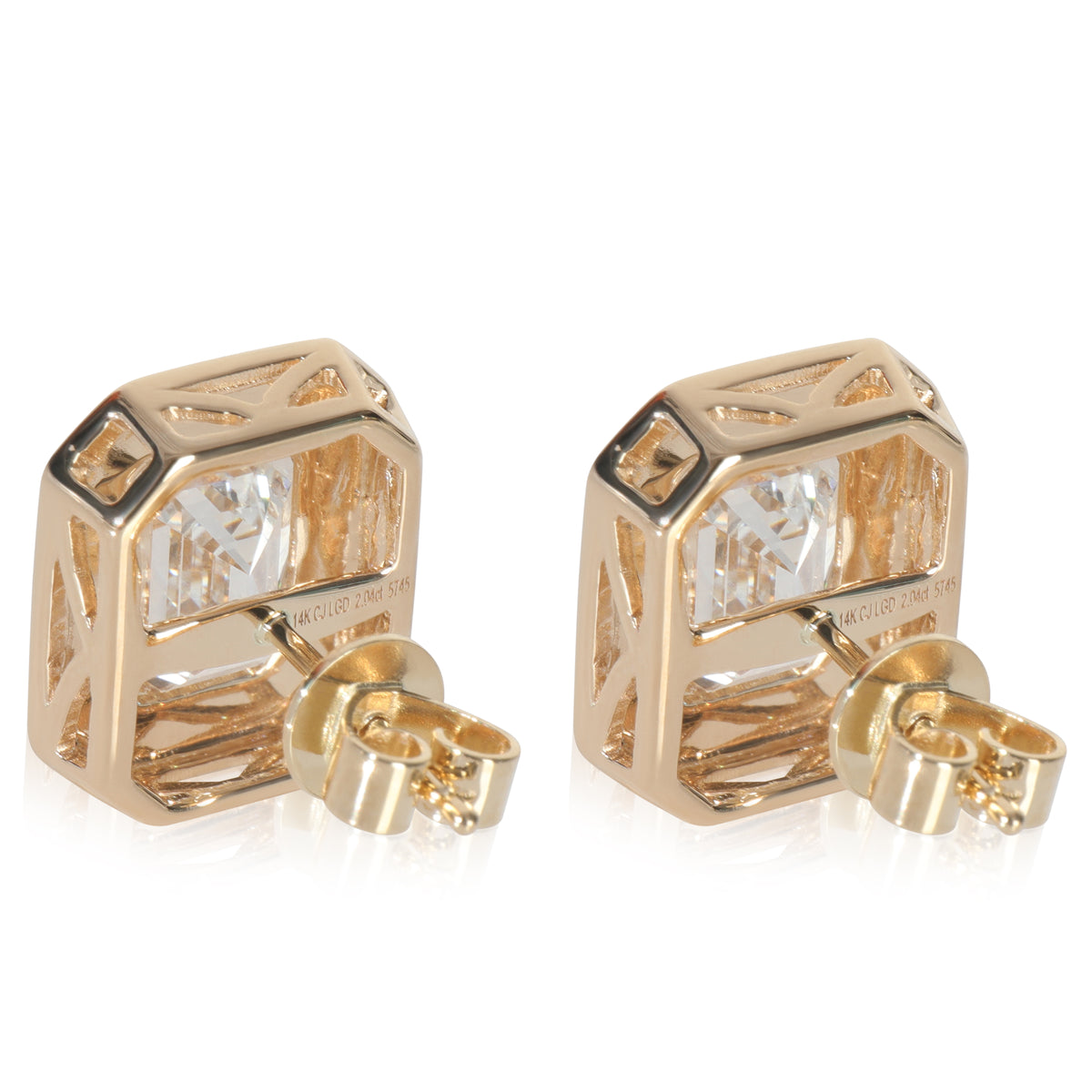 4.16 ctw Yellow Gold Lab-Grown Diamond Earrings