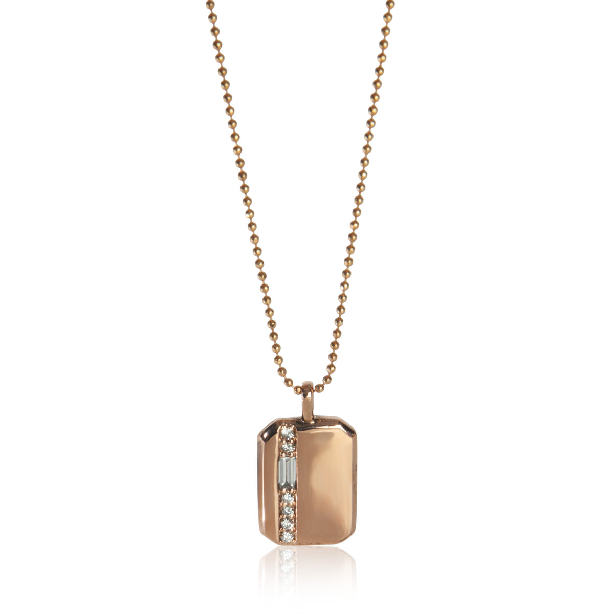 Rose Gold Diamond Mini Tag Pendant