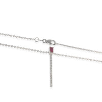 White Gold Ruby and Diamond Stick Pendant