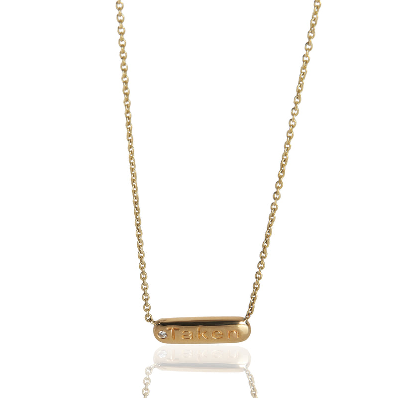 Yellow Gold Diamond Mini Taken Pendant