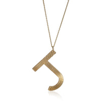 Yellow Gold  Large Fluted Pendant