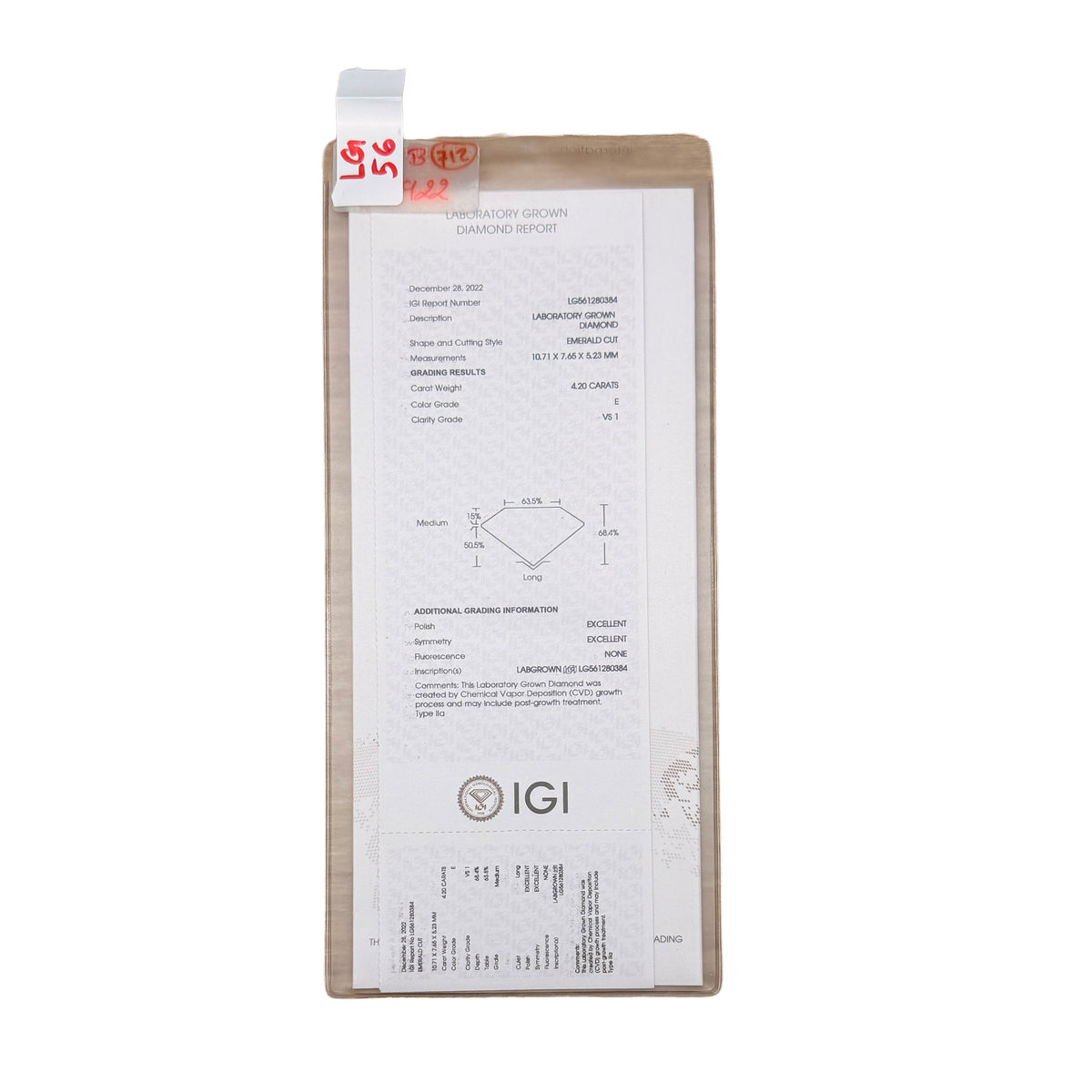 4.86 ctw Yellow Gold Lab-Grown Diamond Engagement Ring