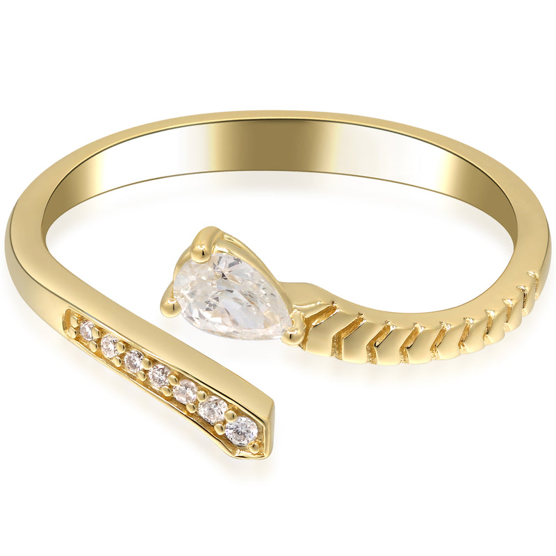 Yellow Gold Diamond Bypass Ring
