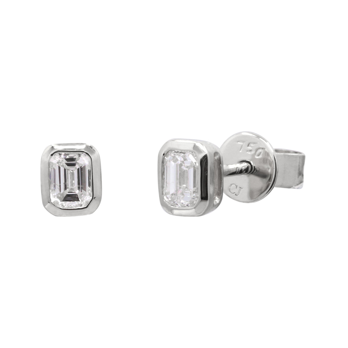White Gold Diamond Bezel Set Earrings