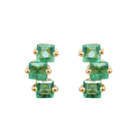 Yellow Gold Emerald Earrings