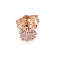 GIA  Certified Trilliant Fancy Pink Single Diamond Stud 14K Rose Gold I1 0.11 CT