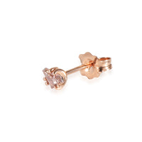 GIA  Certified Trilliant Fancy Pink Single Diamond Stud 14K Rose Gold I1 0.11 CT