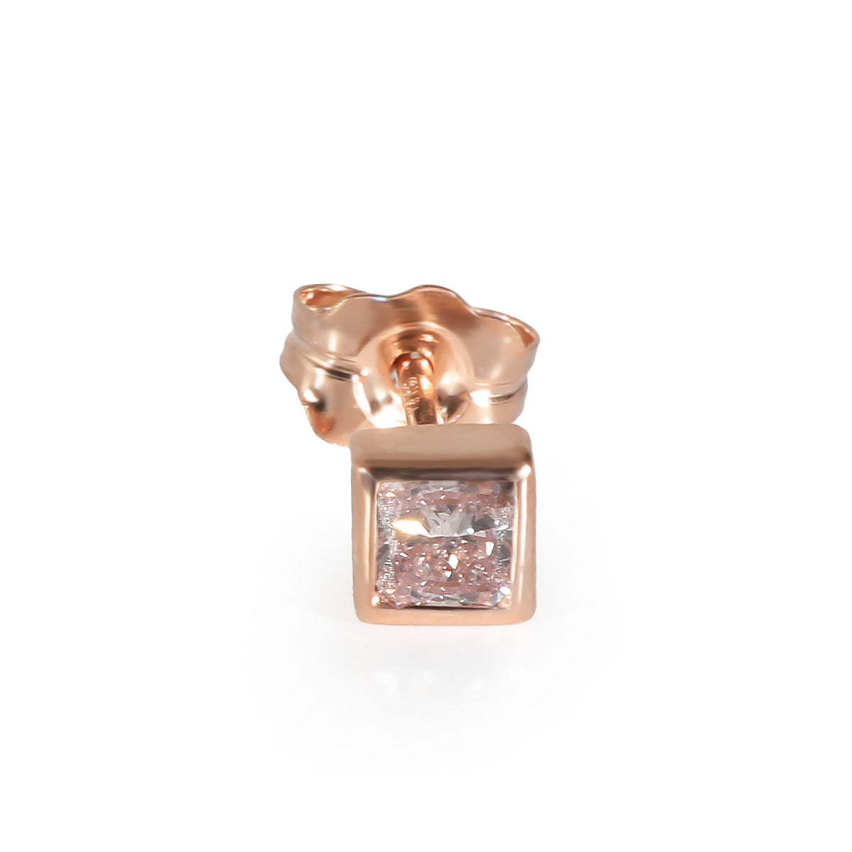 Fancy Pink Diamond Stud Earring in 14K Rose Gold (0.16 CT Pink/I1)