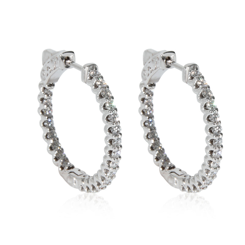 Diamond In and Out Hoop Earrings in 14K White Gold (1.20 CTW G-H/SI)