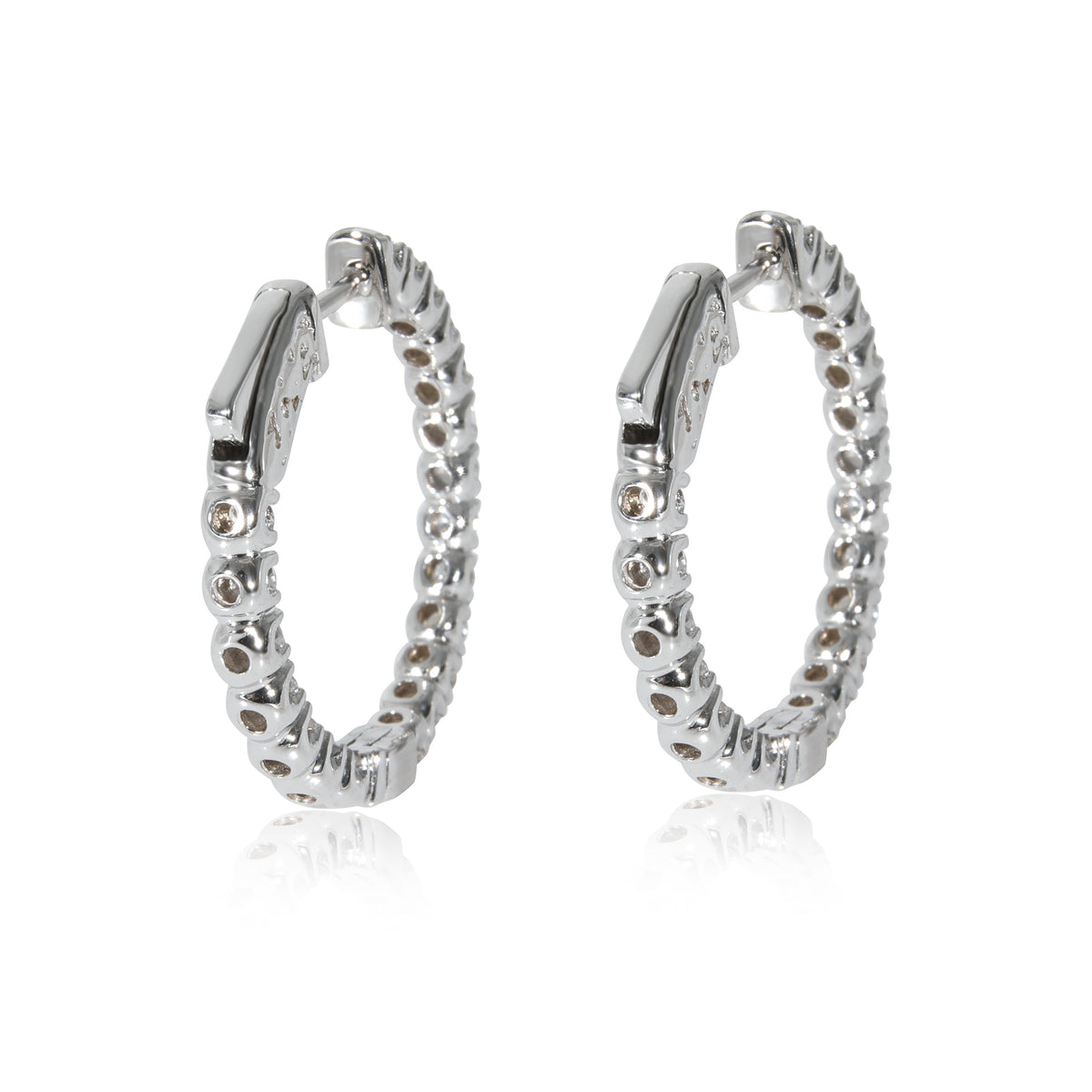 Diamond In and Out Hoop Earrings in 14K White Gold (2.0.0 CTW G-H/SI)