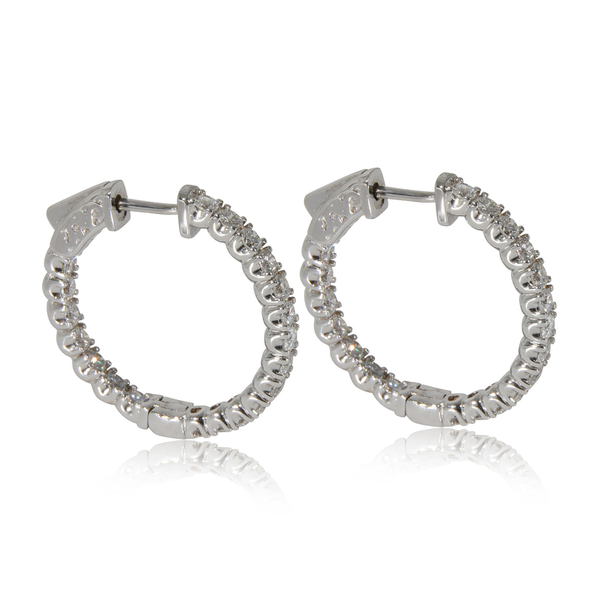 Diamond In and Out Hoop Earrings in 14K White Gold (2.0.0 CTW G-H/SI)