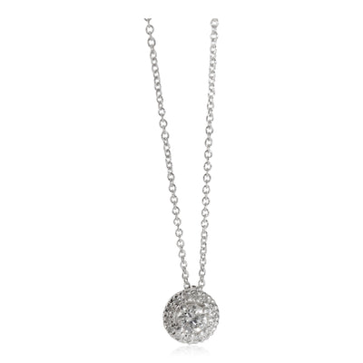 Diamond Halo Necklace in 14K White Gold (1/3 Ctw) on a Chain