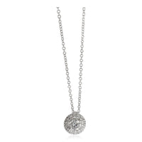 Diamond Halo Necklace in 14K White Gold (1/3 Ctw) on a Chain