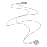 Diamond Halo Necklace in 14K White Gold (1/3 Ctw) on a Chain