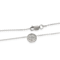 Diamond Halo Necklace in 14K White Gold (1/3 Ctw) on a Chain