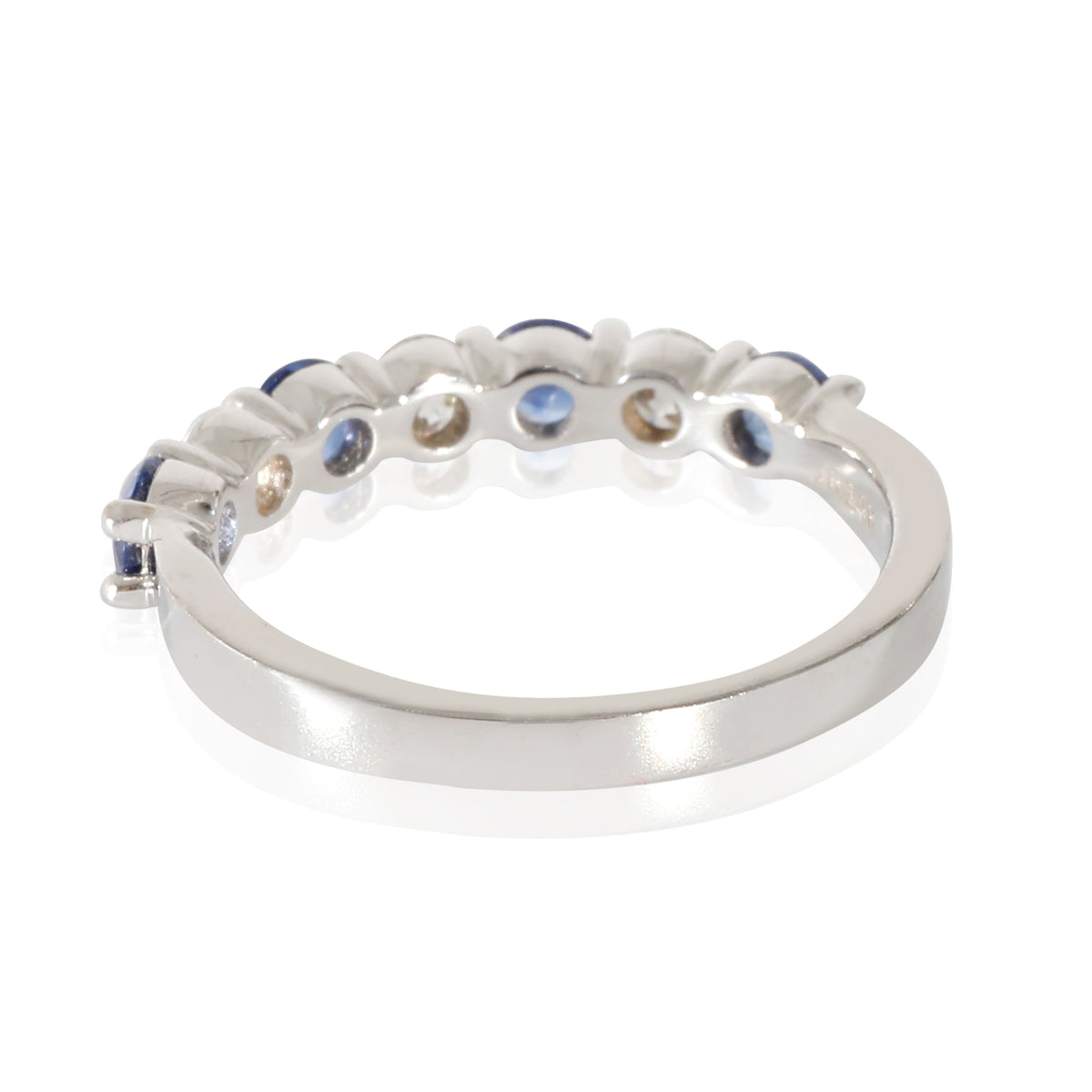 Diamond & Sapphire Band in 14K White Gold (0.51 CTW)