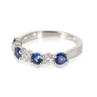 Diamond & Sapphire Band in 14K White Gold (0.51 CTW)