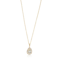 Pear Shaped Diamond Halo Necklace in 14K Yellow Gold (1.25 CTW)