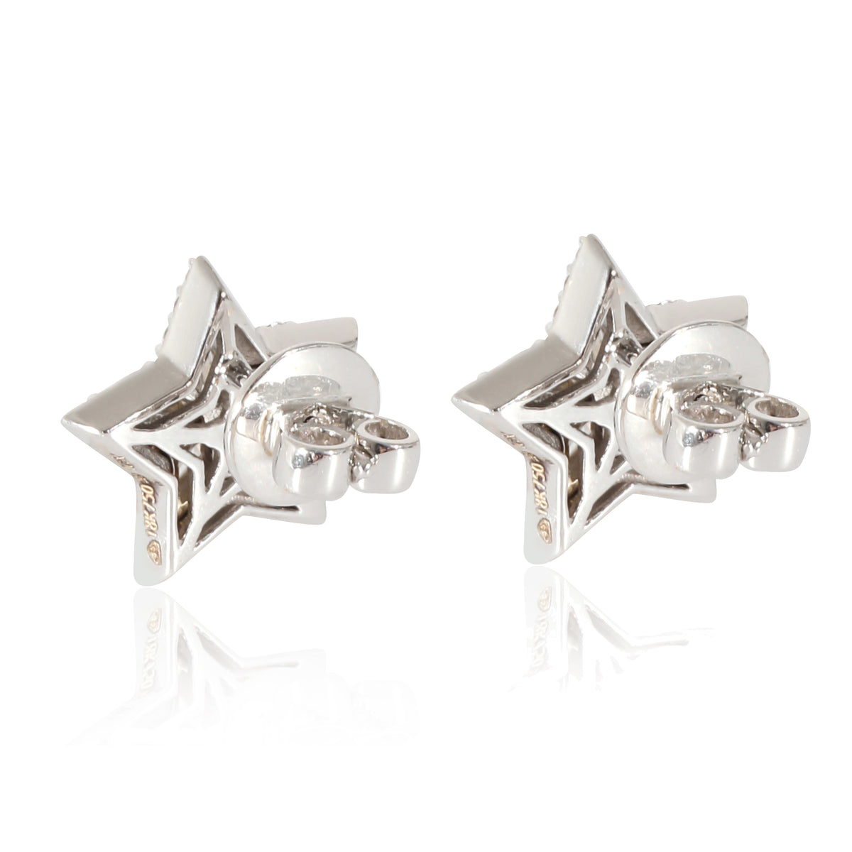 Diamond Star Earrings in 18K White Gold (1 CTW)