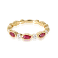 18K Yellow Gold Diamond & Ruby Ring, .19 Ctw.