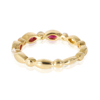 18K Yellow Gold Diamond & Ruby Ring, .19 Ctw.