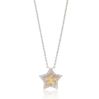 18K White Gold & Rose Gold Fancy Color Diamond Star Pendant, .84 Ctw.