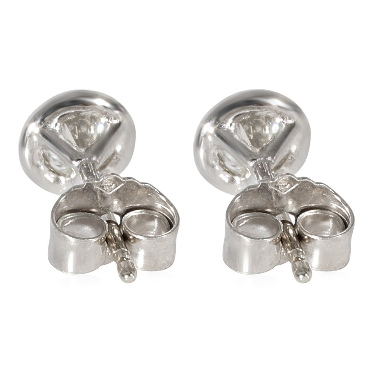 Diamond Bezel Stud Earrings in 14K White Gold (1/2 CTW)