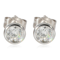 Diamond Bezel Stud Earrings in 14K White Gold (1/2 CTW)