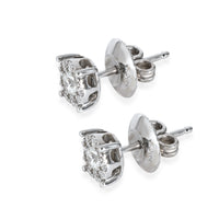 Diamond Cluster Earrings in 14K White Gold 3/8 Ctw