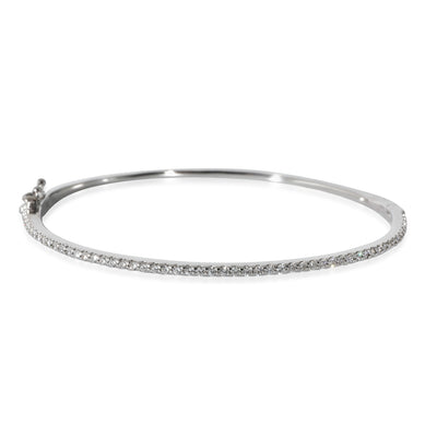 Prong Set Diamond Hinged Bangle in 14K White Gold 0.65 CTW