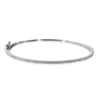 Prong Set Diamond Hinged Bangle in 14K White Gold 0.65 CTW