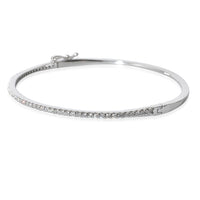 Prong Set Diamond Hinged Bangle in 14K White Gold 0.65 CTW