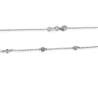 Diamond Station Necklace in 14K White Gold 0.25 CTW