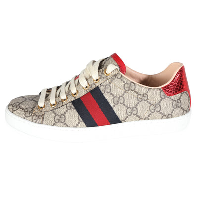 Beige Web GG Canvas Sneakers 36