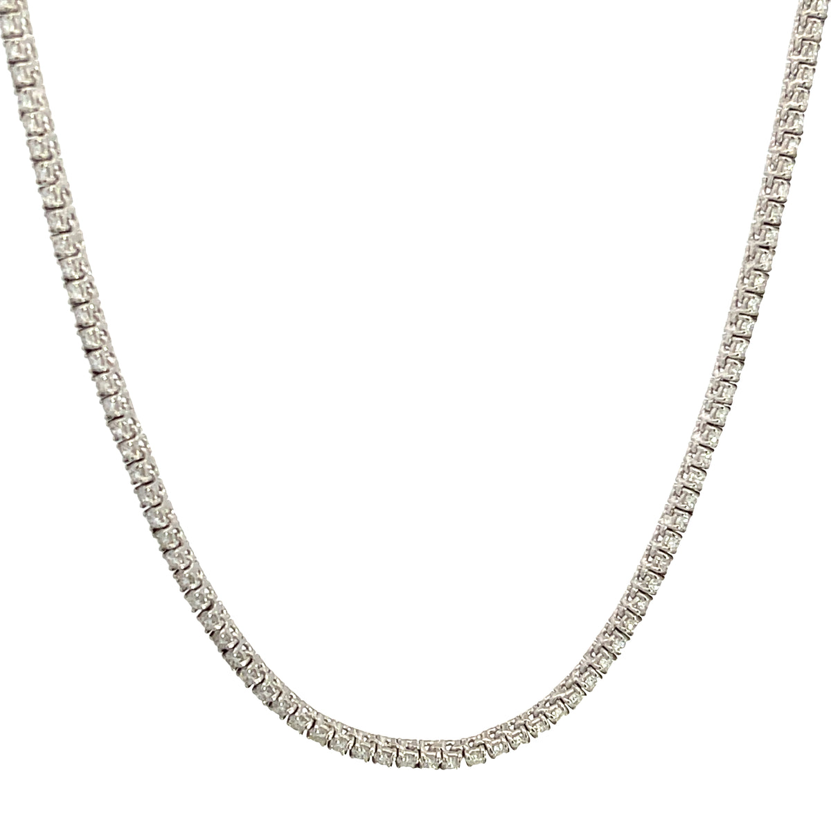 Diamond Tennis Necklace in 14K White Gold 4 CTW