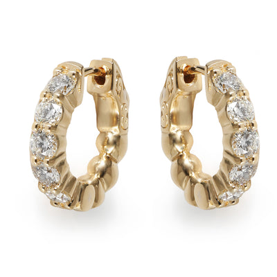 Diamond Mini Hoop Earrings in 14K Yellow Gold 1/1ctw