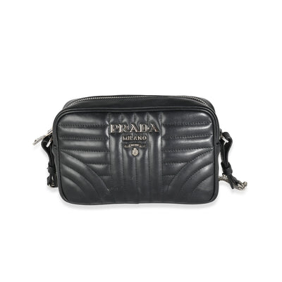 Prada Black Soft Calfskin Diagramme Camera Bag