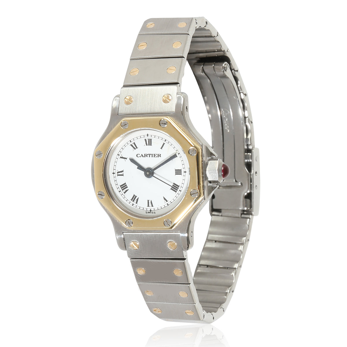 Santos de Cartier 0907 Womens Watch in 18kt Stainless Steel/Yellow Gold