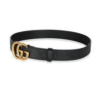 Black Leather Double G Belt 70/28