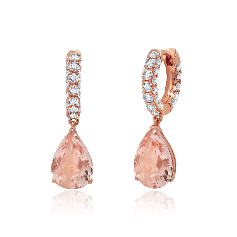 Kunzite Earrings in 18k Rose Gold 1.49 CTW