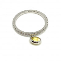 Beryl Ring in 18k White Gold Yellow 0.46 CTW