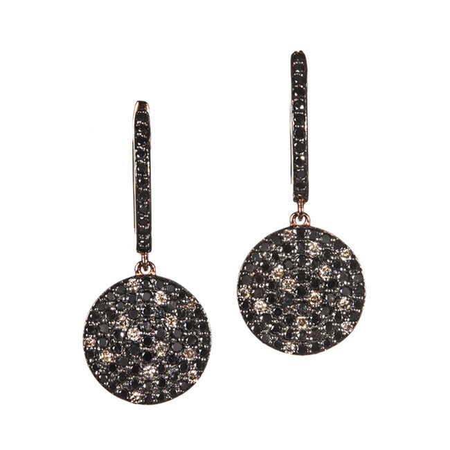 Graziela Disc Drop Earrings in 18k Rose Gold 1.06 CTW