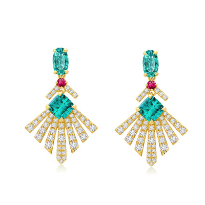 Tourmaline Earrings in 18K Yellow Gold