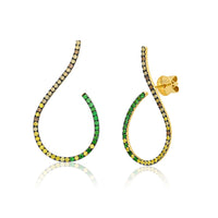 Tsavorite Diamond Earrings in 18k Yellow Gold 0.4 CTW