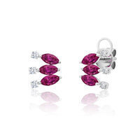 Ruby Earrings in 18k White Gold 0.25 CTW