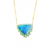 Opal Tourmaline Necklace in 18k Yellow Gold