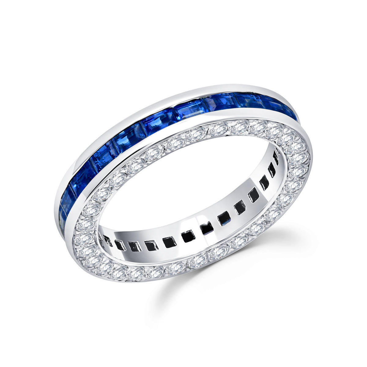 Sapphire Band in 18k White Gold 1.56 CTW