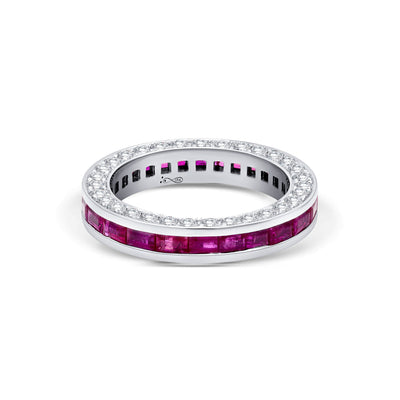 Ruby Ring in 18k White Gold 1.56 CTW